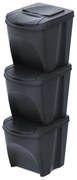 PROSPERPLAST SORTIBOX ECO WOOD hulladékgyűjtő antracit, 3x25L