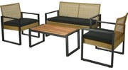 Gandia kerti bútor szett, 4 db, fém, PE rattan