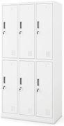 Szociális fém öltözőszekrény 6 ajtóval IGOR 900 x 1850 x 450 mm, fehér