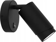 Ewilight Állítható fali lámpa eye cső kapcsolóval GU10 fekete