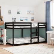 fekete tömör fenyőfa emeletes ágy 90 x 200 cm
