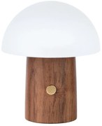 Fehér-sötét natúr színű LED asztali lámpa (magasság 7 cm) Alice Mushroom – Gingko