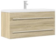 sonoma-tölgy színű szerelt fa mosdószekrény 100 x 38,5 x 48 cm