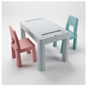 TEGA BABY - Gyerekasztal székekkel szürke/rózsaszín/türkiz