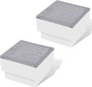 vidaXL 2 db LED földbe építhető izzó / kültéri lámpa 100 x 100 x 68 mm