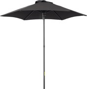 Outsunny Ø196 cm-es napernyő, hatszögletű erkély napernyő, strand napernyő, szélálló, stabil piacon álló napernyő, forgatható napernyő a tengerpartra,
