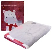 Gyermek takaró HIPPO 100x140 cm bordó