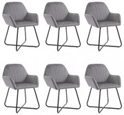 6 db szürke bársony étkezőszék