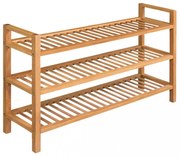 tömör tölgyfa cipőtartó 3 polccal 100 x 27 x 60 cm