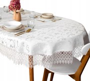 Fehér abrosz ovális asztalra Fehér foltálló Gipszkarton 140x240 ovális vastag