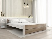IKAROS DOUBLE ágy 160 x 200 cm, fehér/sonoma tölgy Ágyrács: Léces ágyrács, Matrac: Matrac nélkül