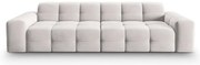 Világosszürke bársony kanapé 255 cm Kendal – Micadoni Home