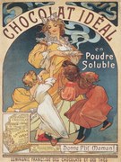 Reprodukció Chocolat Ideal Chocolate Advert, Alfons Mucha