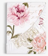 Goldea pamut körgumis lepedő - pünkösdirózsa mintás 200 x 200 cm