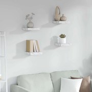 vidaXL Falpolc tárolóval 4 pcs Fehér márvány 23 x 23,5 x 4 cm Faanyag