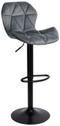 Bárszék GORDON - grafit szürke bársony/fekete talp