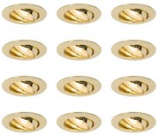 12 db-os süllyesztett spotlámpa szett, sárgaréz GU10 35 mm - Edu