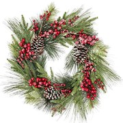 Karácsonyi koszorú díszítve, átmérő 60 cm