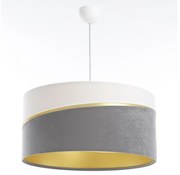 Csillár zsinóron SWING 1xE27/60W/230V szürke/fehér/arany