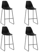 4 db fekete műanyag bárszék