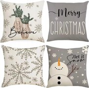 4x Karácsonyi Párnahuzat Szett Karácsonyi Párnahuzat 45X45