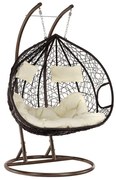 Függesztett duplafotel Dalvoa 2 (réz + barna + krém). 1097194