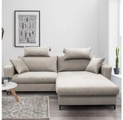 Kinyitható L alakú sarokkanapé tárolóval HORTA, jobbos kivitel, szürke