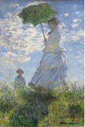 Plakát Nő napernyővel - Madame Monet és fia, Claude Monet