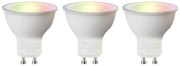 3 darabos intelligens GU10 RGBW LED izzókészlet 5W 350 lm 2200-4000K