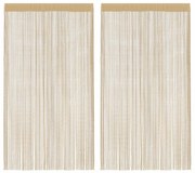 2 db bézs zsinórfüggöny 100 x 250 cm