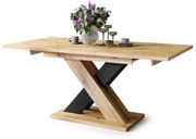 Mazzoni KARO Artisan Tölgy/Fekete Matt - MODERN 180 cm-re BŐVÍTHETŐ ASZTAL!