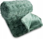 Dekoratív ágytakaró Lily 200x220 zöld/zsálya szőrme és bolyhos