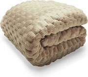 Takaró 160X200 Bézs Mikroszálas Ágytakaró Bolyhos Dombornyomott