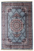Gépi perzsa szőnyeg türkiz kék Tabriz 200x300 klasszikus nappali szőnyeg