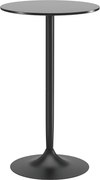 HOMCOM Bárasztal Bistro Asztal Ø60 x 102 cm Kerek Party Asztal Pult Asztal Nappaliba, Étkezőbe, Acél, Fekete | Aosom