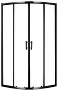 Viva AQUA Max Zuhanykabin ÍVES FEKETE Profil - 6 mm víztiszta vízlepergető üveg - 80 x 80 x 190 cm
