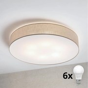 BRILAGI - LED mennyezeti lámpa SIRIJA 6xE27/15W/230V, átmérő 80 cm, bézs