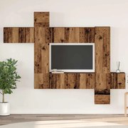 TV szekrény garnitúra 10 pcs Régi fa 30.5 x 30 x 90 cm Faanyag