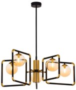 Jupiter 1984 - Csillár rúdon IBRA 5xG9/10W/230V fekete/arany/bézs