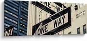 Kép - New York ONE WAY (órával) (90x30 cm)