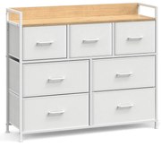 Komód fiókos dobozokkal FLEXIRO 98x85 cm, tölgy/fehér