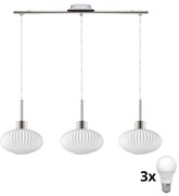 LED csillár kábellel HARMA 3xE27/60W/230V matt króm/fehér