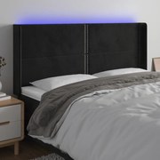 fekete bársony LED-es fejtámla 163x16x118/128 cm