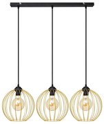 Csillár zsinóron MERCURE 3xE27/15W/230V arany/fekete