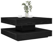 fekete dohányzóasztal 360 fokban forgatható 70x70x34,5 cm