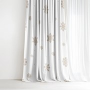 Goldea pamut drapéria - hópelyhek fehéren 140x150 cm