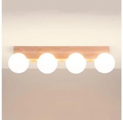 Sollux SL.1685 - Mennyezeti lámpa BULBO 4xG9/8W/230V bükkfa/fehér