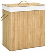 bambusz szennyestartó kosár 2 résszel 100 L