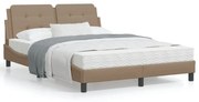 cappuccino színű ágykeret LED-ekkel matrac nélkül Zadar 120 x 200 cm