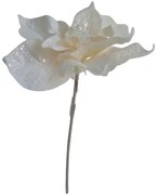 Mú mikulásvirág krémszínűcsillámmal, 33 cm